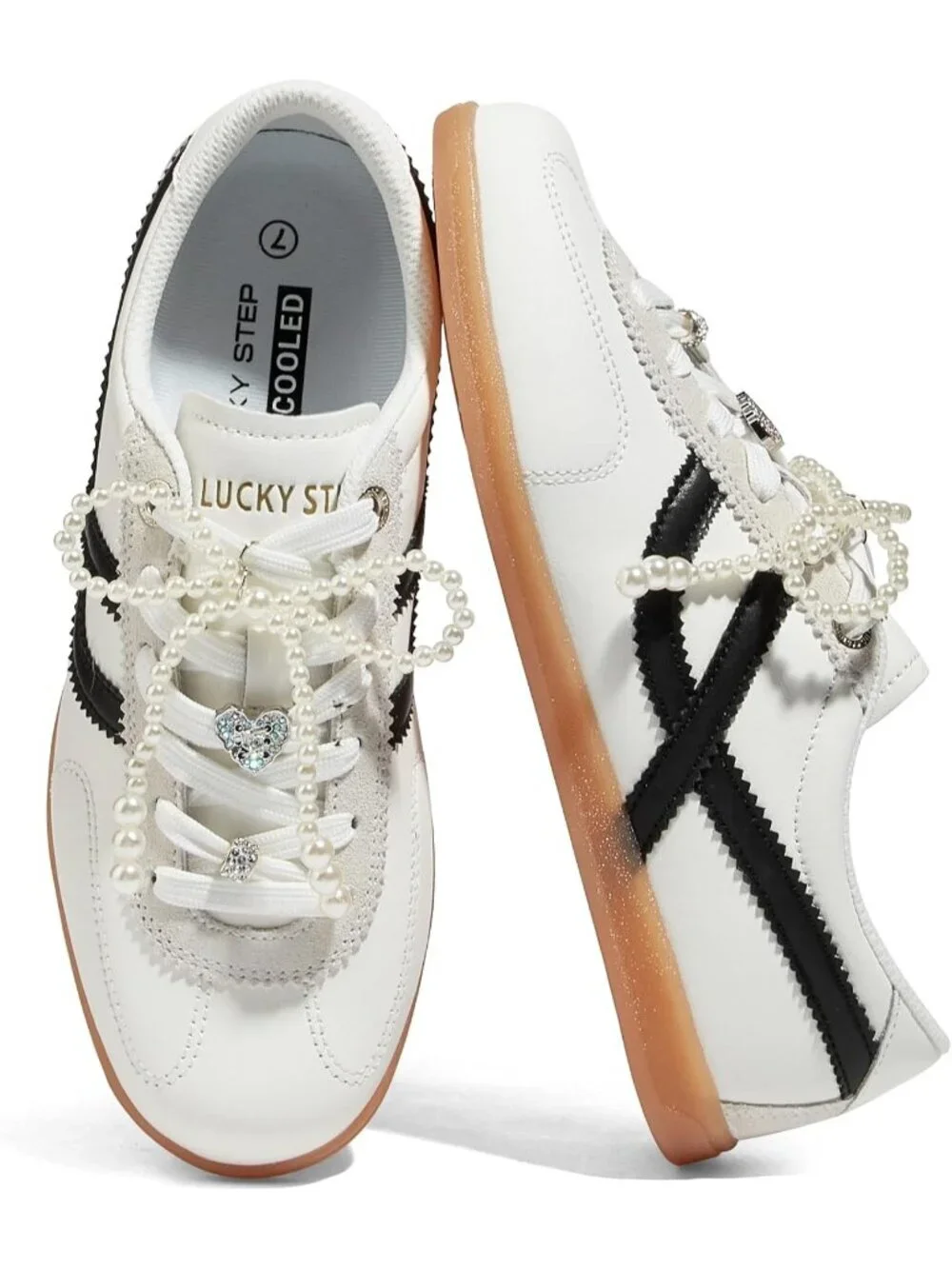 Women's White Black Classic Retro Casual Fashion Gum Sole Running Walking Shoes